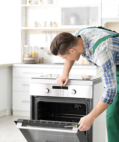 Man repairing oven